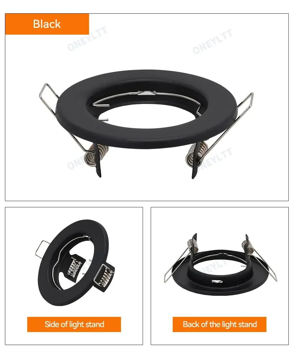 6pcs Recessed Downlight Frame LED Ceiling Fixtures Downlight GU10 MR16 Ceiling Spot Lights Fitting Fixture