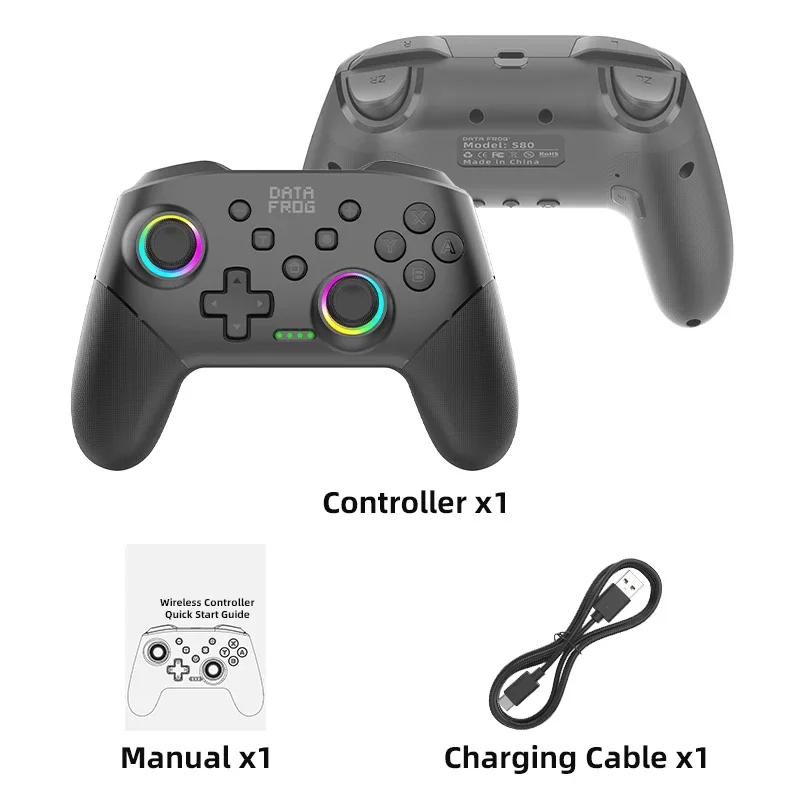 DATA FROG Draadloze gamecontroller voor Switch / OLED / Lite / Switch 2 Console Programmeerbare joystick-gamepad voor pc