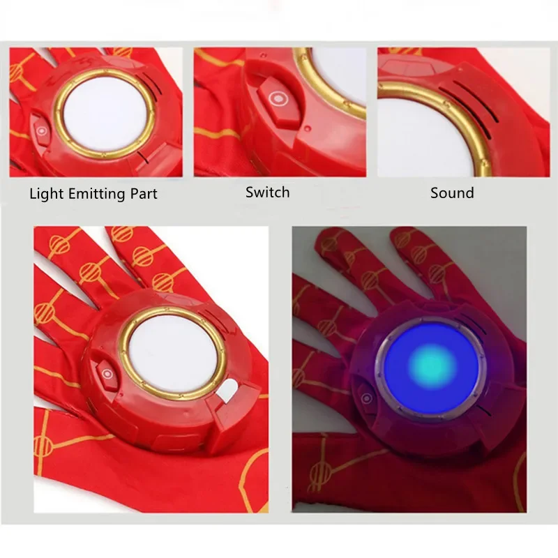 Marvel Anime Iron Man Toys Anime The Avengers Ironman Glove Emitter Sound Light Action Figures Creative Toys Chirstmas Gifts