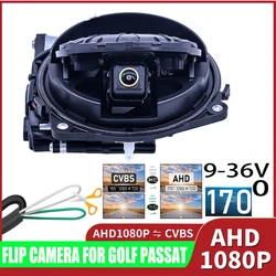 Gold Fisheye 170° AHD 1080P Flip Emblem - The Ultimate Reverse Backup Camera for VW Passat CC Golf 6/7/8 Magotan B6/B7/B8 Polo