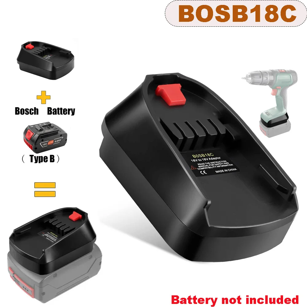 BOSB18C Adapter for Bosch Li-ion Battery BAT618 BAT609 on Home Lithium Electrical Power Tool Replace All 18V Green Blue Adapter