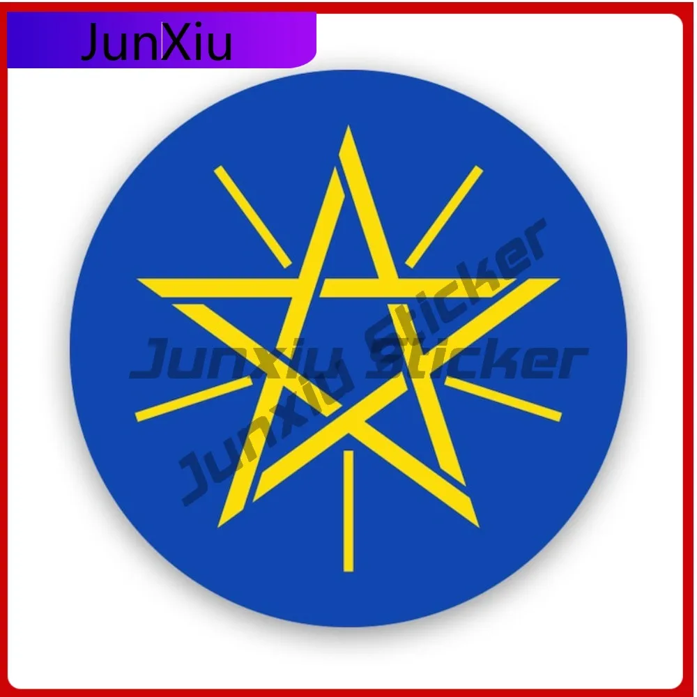 

Ethiopian Emblem Sticker Waterproof Outdoor Decals Cute Car Waterproof Vinyl Decal For Car Windows And Trunks Fun Unique