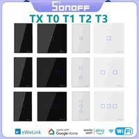 SONOFF T1/T2/T3/T0 TX EU/UK/US 1/2/3 Gang WiFi Smart Wall Touch Switch Smart Home Control Via Ewelink APP/RF433/Voice/Touch