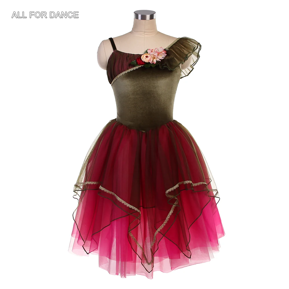 

26034 Зеленый бархатный верхний лиф с ярко-розовыми юбками-пачками, балетные/лирические/современные танцевальные костюмы, балетные платья для взрослых девочек