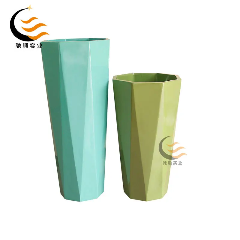 

Rhombus fiberglass flower box shopping mall hotel office building commercial square creative cutting flower utensils diamond
