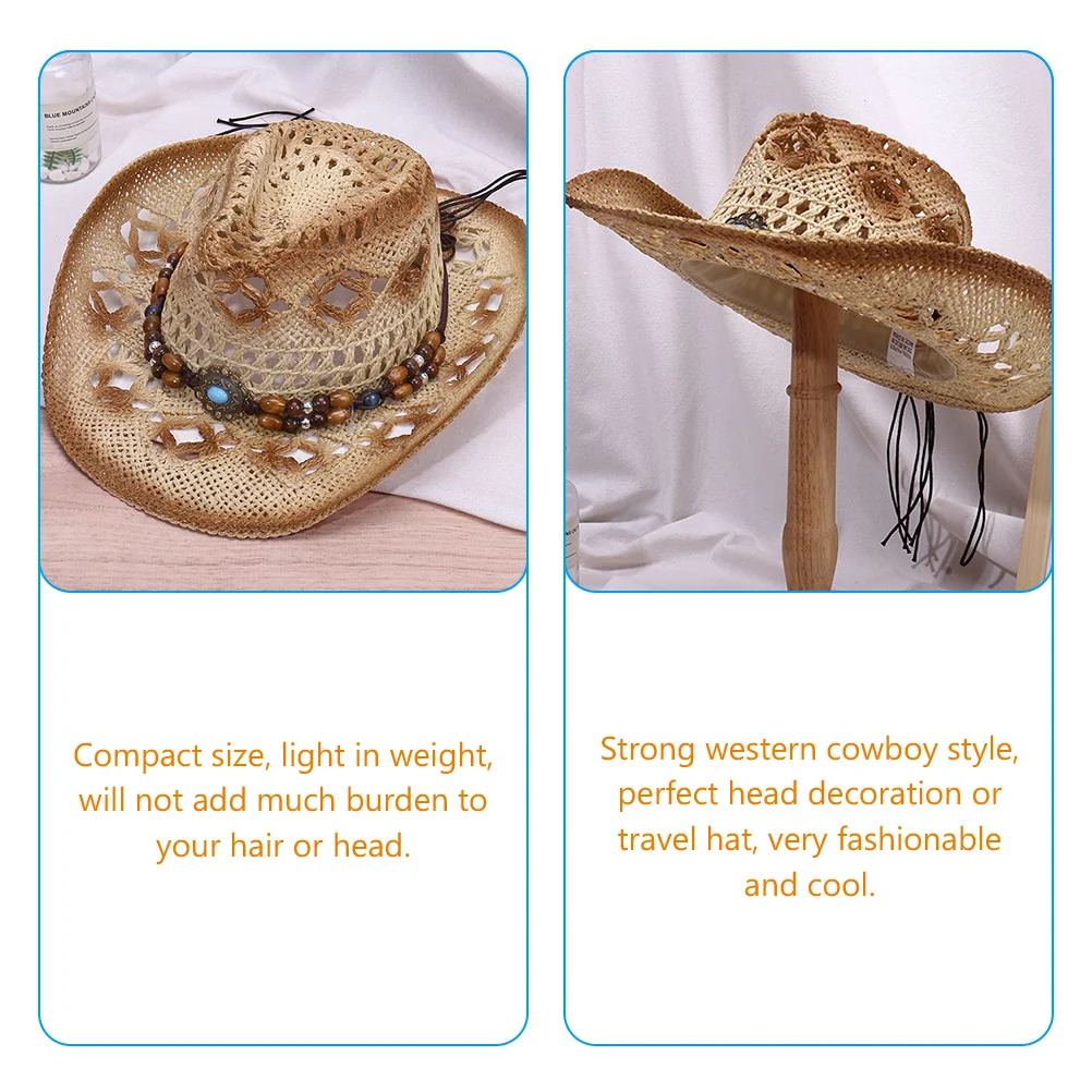 Cowgirl Hat Country Hats Straw Cowboy Denim Usa for Men Costume Men's