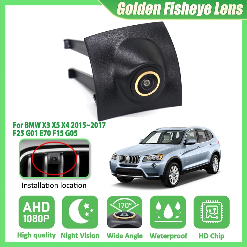 170° AHD 1080P Auto Front View Camera For BMW X3 X5 X4 2015 2016 2017 F25 G01 E70 F15 G05 Night Vision HD CCD Grille Camera