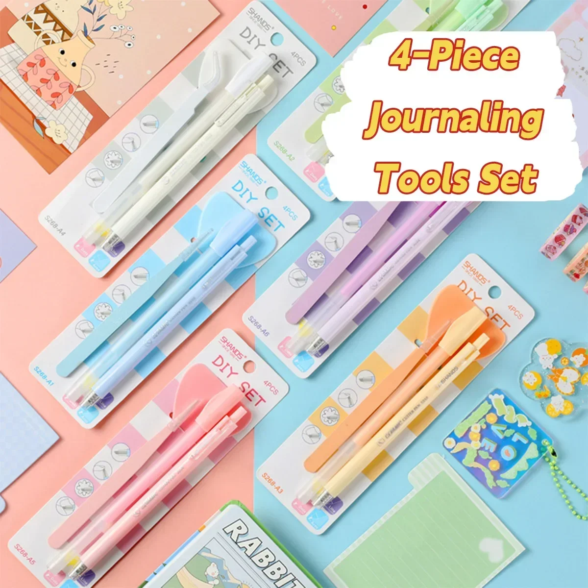 High Quality 4Pcs Scrapbooking Tools Kit - Dot Glue Pen, Carving Knife, Shovel, Tweezers for DIY Craft & School Art Projects image 3