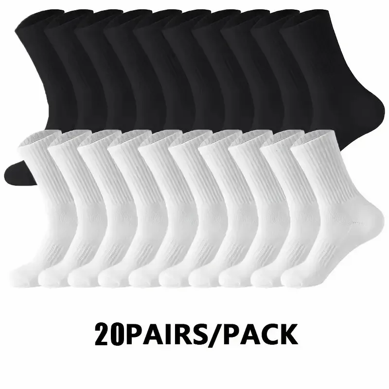 5/10/20 Paar Neutrale Effen Kleur Ronde Hals Sokken Lente Herfst Zweetabsorberend Ademend Comfortabel All-season Sportsokken