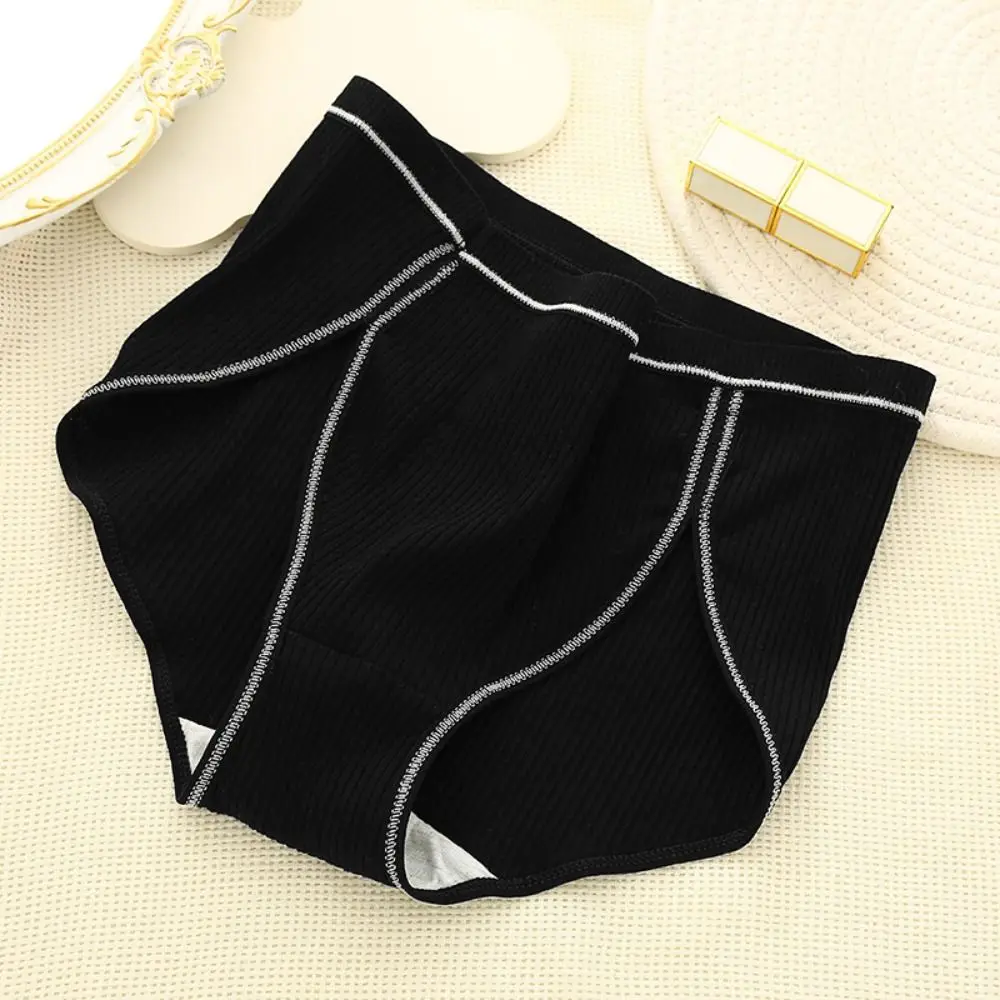 3Pcs Simple High Waist Threaded Panties Cotton Crotch Underpants Seamless Briefs Lingerie Thin Underwear for Women Lady