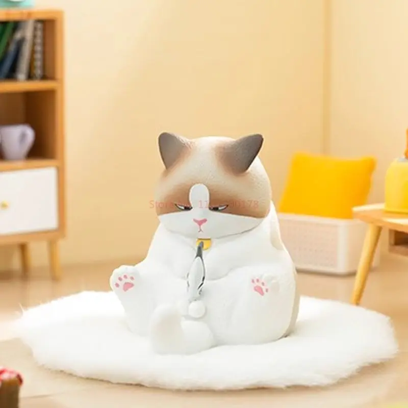 Anime Staring At The Crotch Cat 3 Blind Box Kawaii Animal Mysterious Surprise Figure Guess Bag Pvc Model Doll Toy Birthday Gift