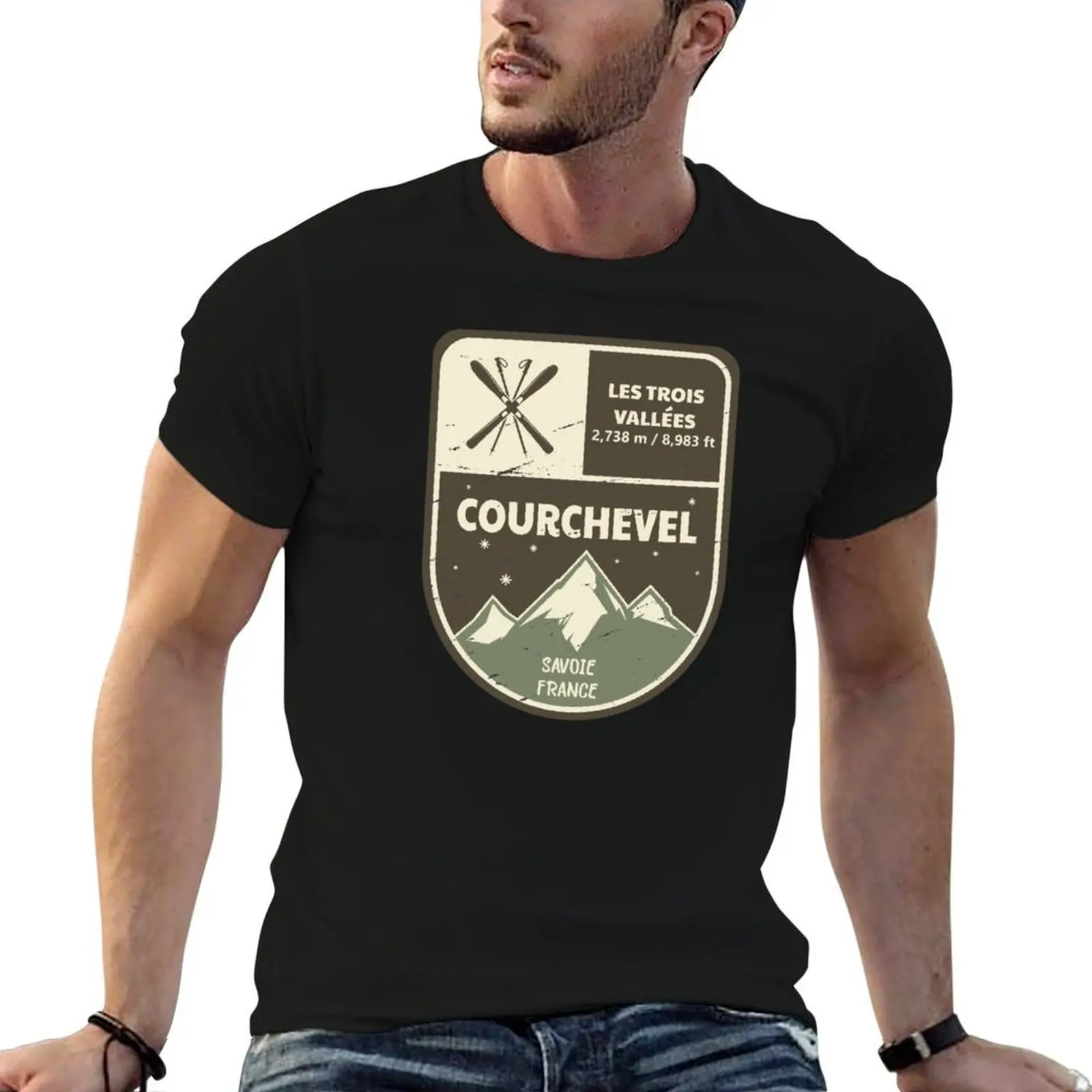 Courchevel Les Trois Vallees Savoie France T-Shirt t-shirts pour homme t-shirts graphiques t-shirt homme uni