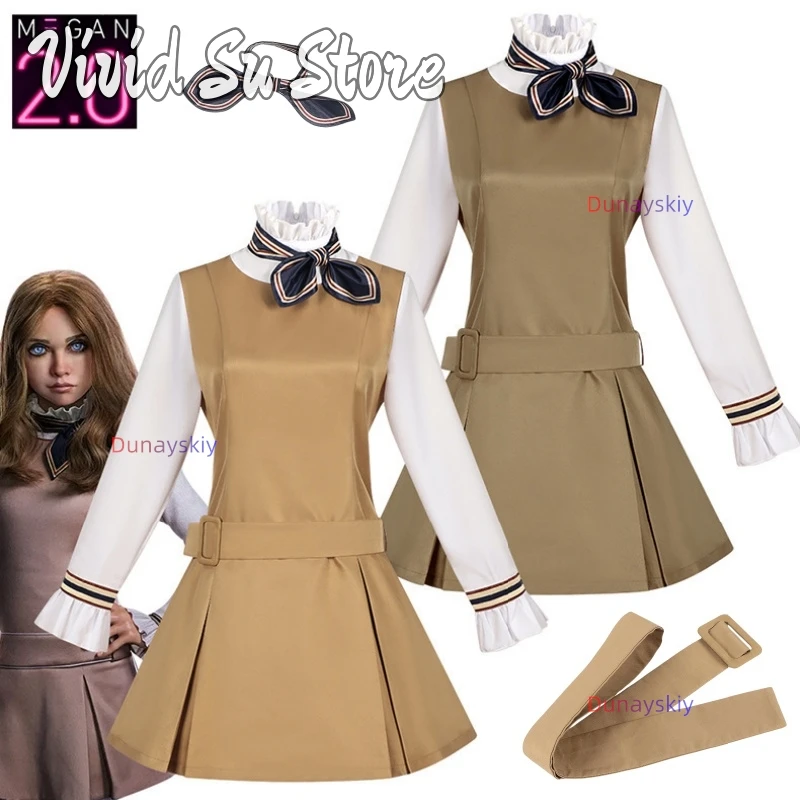 

Movie S2 Megann Cosplay Costume Horror Film Heroine Uniform Surprise Birthday Party Clothing Gifts Girls Woman Teenagers платье