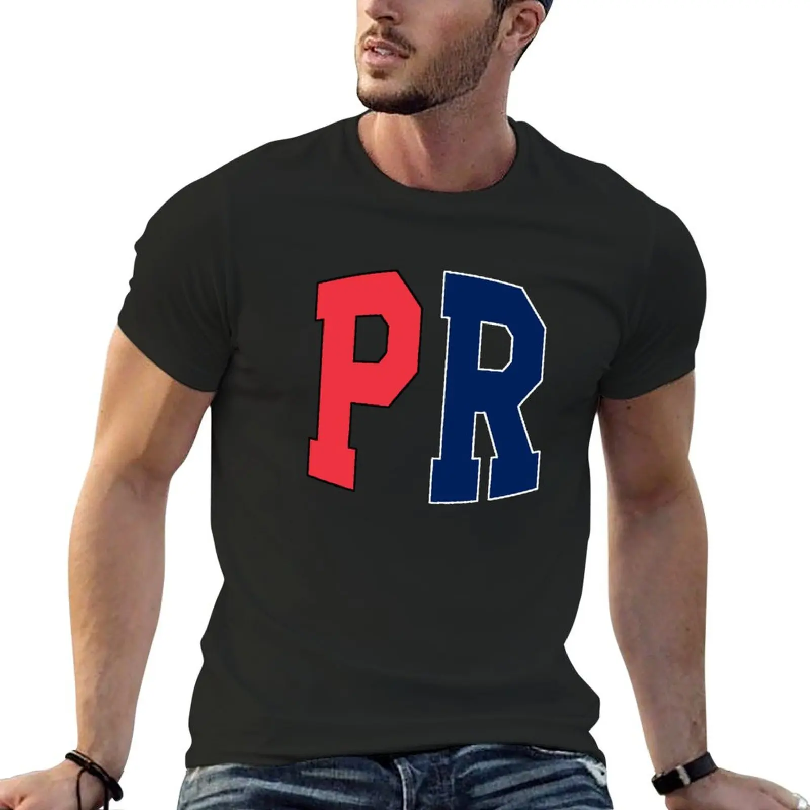 Puerto Rico State Abbreviation T-Shirt plus sizes basketball graphic tees oversizeds oversized t shirts for men