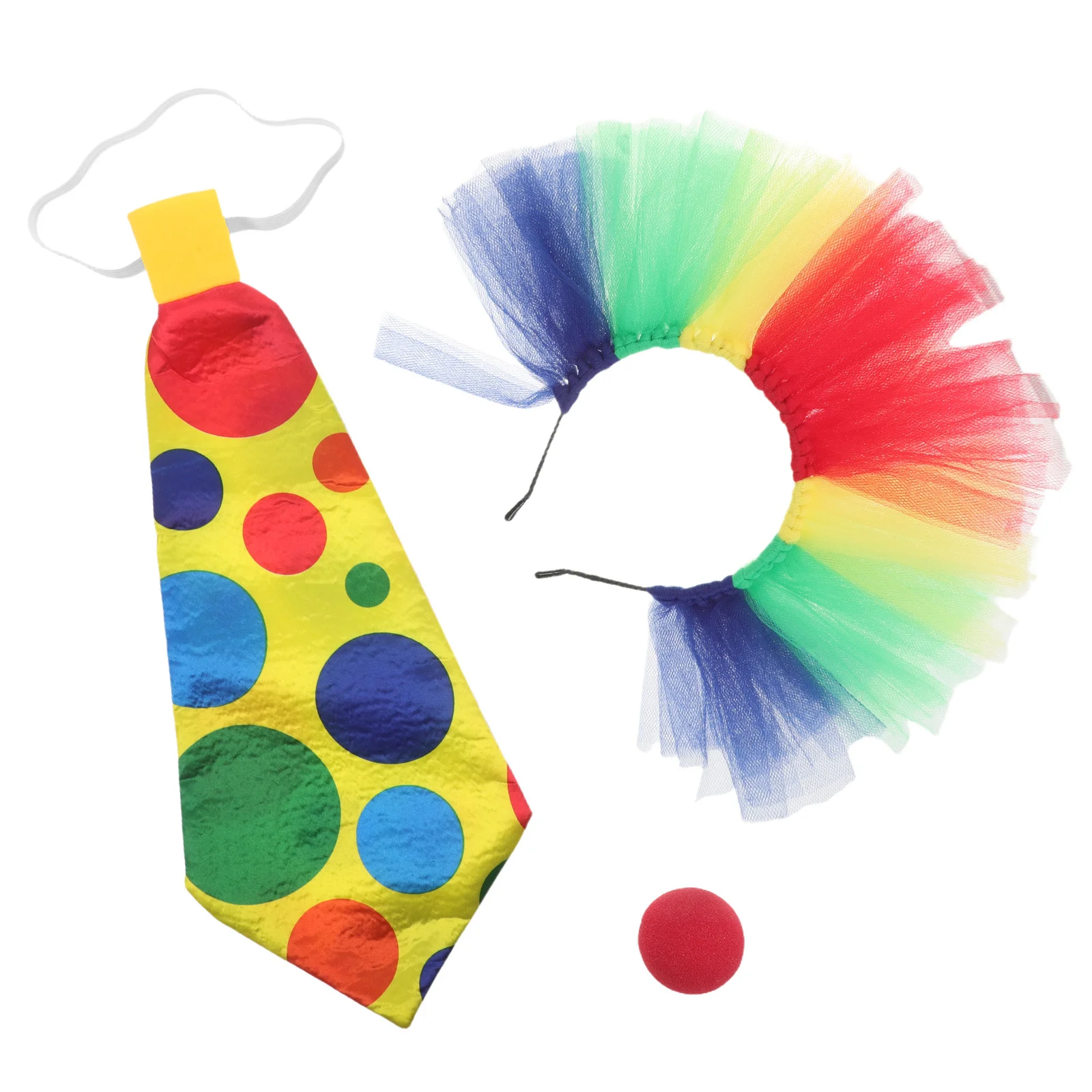 

Комплект костюма клоуна, Радужная повязка на голову, галстук клоуна, Хэллоуин, карнавал, цирковая вечеринка, комплект карнавальных костюмов для детей и взрослых