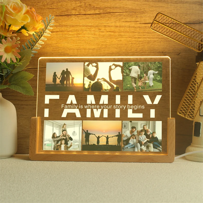 Personalized Acrylic Photo Lamp，Custom Photo LED Night Light，Photo Frame，Gift for Couple，Anniversary Gift，Wedding Gift