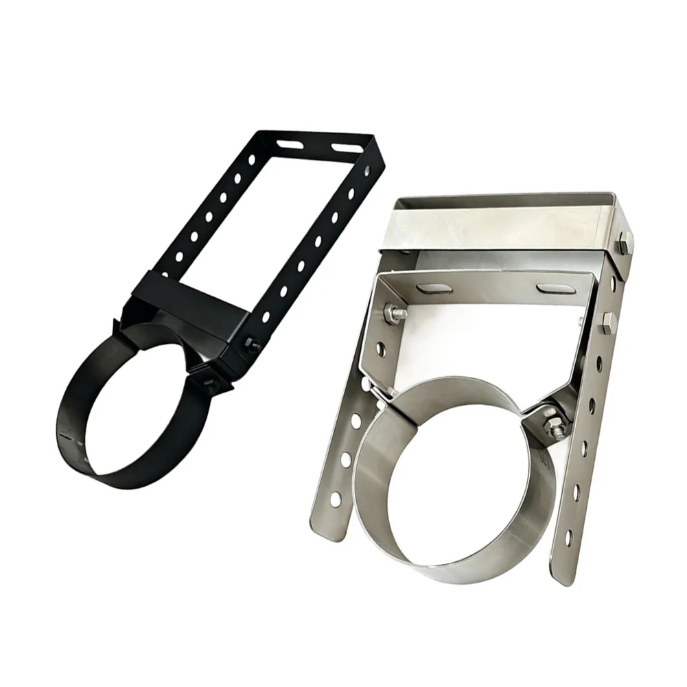 10 12.5cm Adjustable Smoke Pipe Bracket Adjustable Clamp Mechanism Multiple Mounting Holes Reinforced Bracket Plate