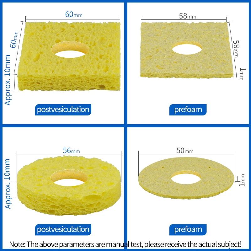High quality High Temperature Resistant Sponge Electric Iron Tip Cleaning Sponge circle/square