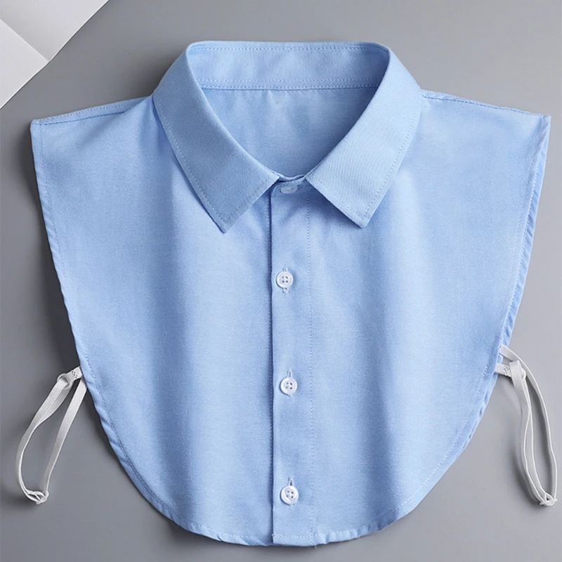 Button Closure Detachable Collar Half Shirt Collar for Girls Sewing Supplies