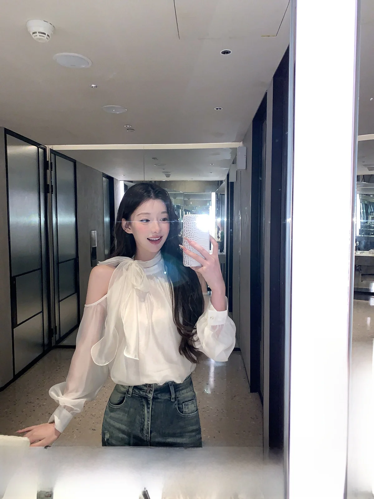 

Коллекция Yoli Paris: Нежный абрикосовый топ из шелка с открытыми плечами, осенний, с тонким поясом, в корейском стиле...