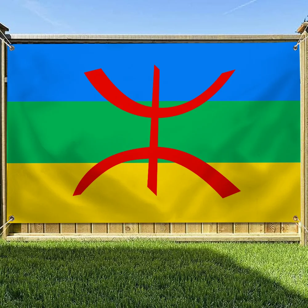 Amazigh Outdoor Decor Room Aesthetic Four Hole Single Sided Flag Polyester Decorative Flags and Banners Wall Decoration Funny