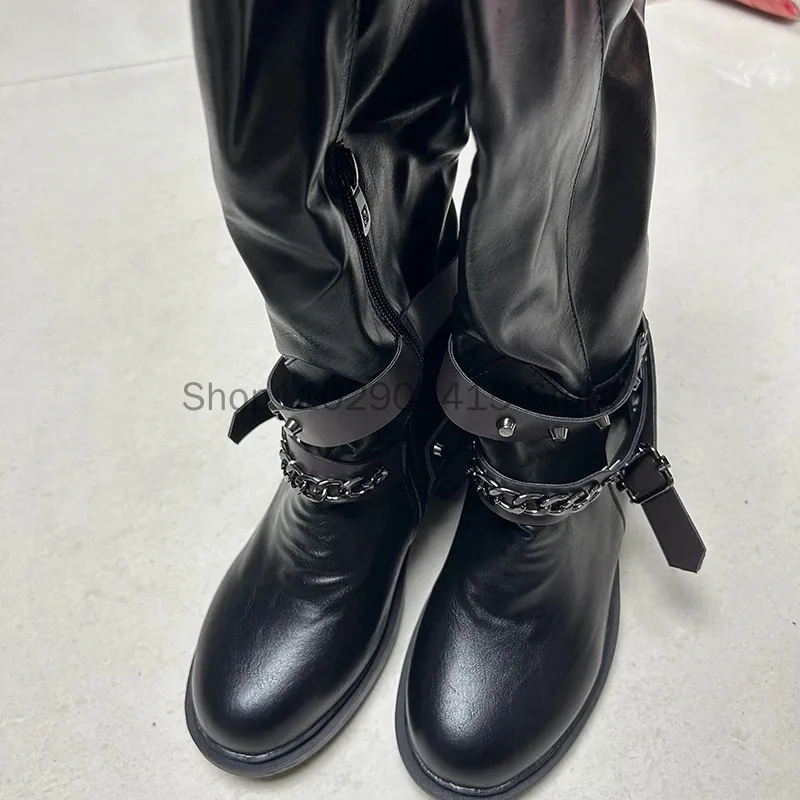 Zapatos de cuero para disfraz Medieval para mujer, Botas Largas con hebilla de guerrero vikingo Vintage, Cosplay para hombres y adultos, accesorio elegante de pirata Steampunk