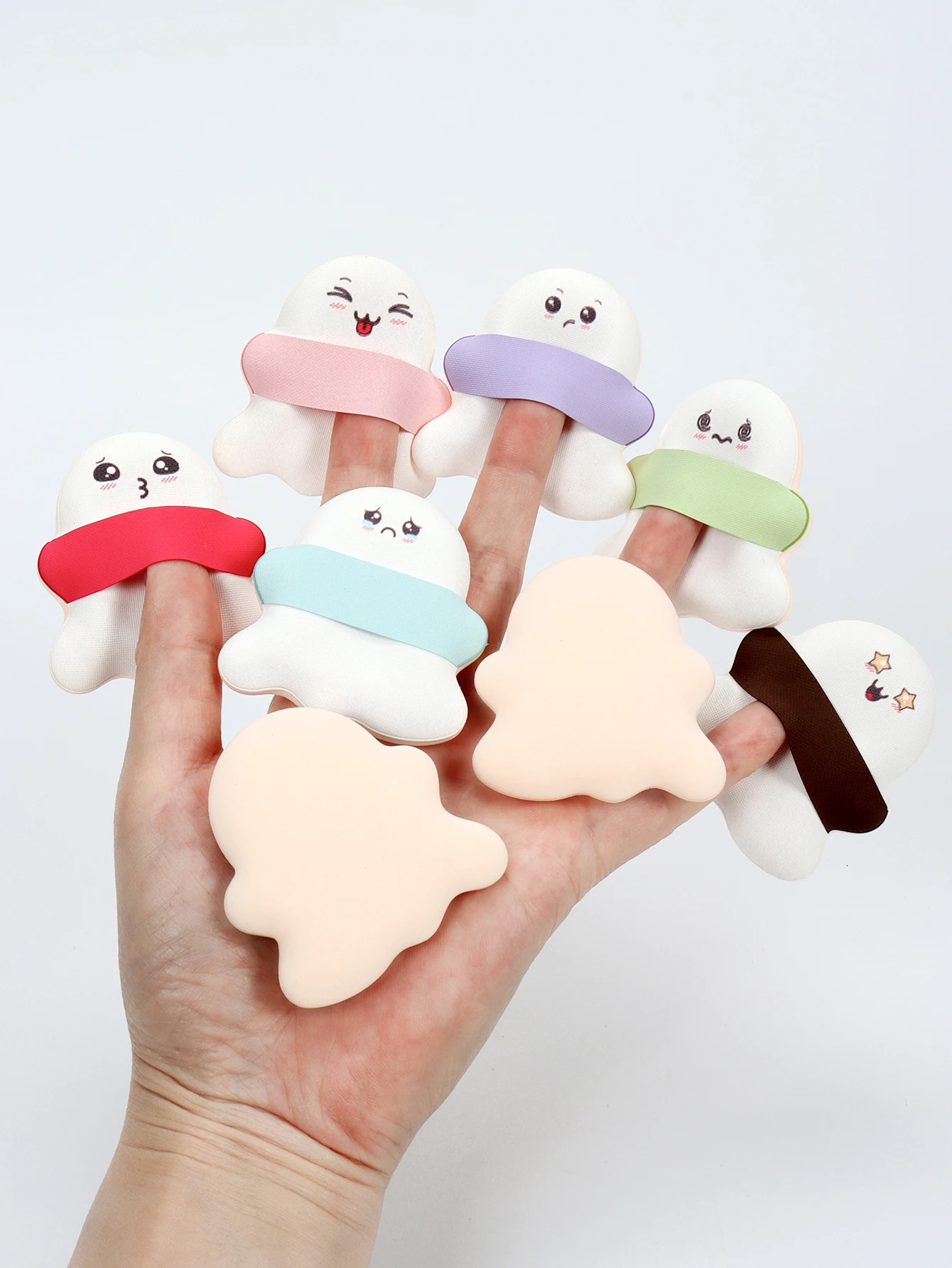 2/5/10 Sopro de pó de maquiagem ultrafino; Uso úmido ou seco; Sopro de pó com almofada de ar; Esponja de maquiagem portátil multifuncional