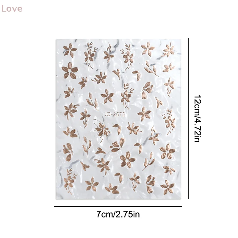 Gold Blume Nagel Aufkleber Flash Süße Nagel Styling Kleber Stereoskopische Nail art DIY Nagel Enthusiasten Und Nagel Techniker