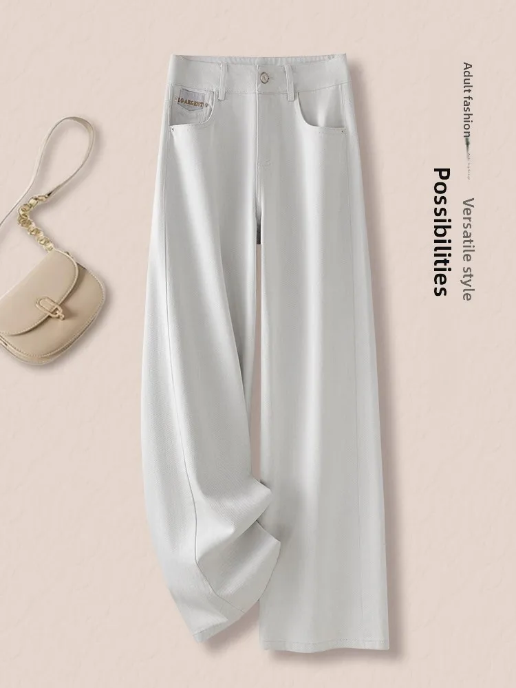 

Slim Fit Wide Leg Denim Jeans Women's Casual Straight Leg High Waist Loose Slimming Spring Autumn New Trend Korean Style