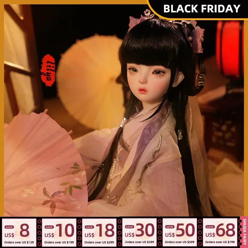 Lilya BJD Doll 1/4 Minifee New Release Active Line Girl Body Chinoiserie Pink Dress Design Art Toys ShugaFairy