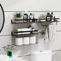 Wall Mounted Floating Shelves 3Pcs/1Set Wood Bathroom Shelves Farmhouse Floating Shelf Bathroom Accessories for Bedroom