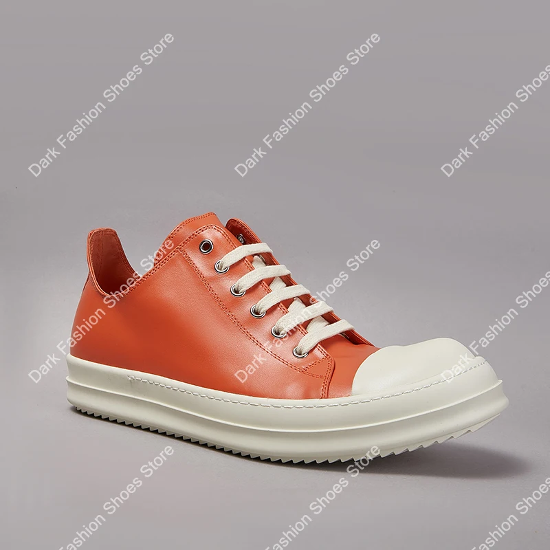 Originele Casual Heren Schoenen Lage Top Vrouwen Sneakers Kwaliteit Oranje Designer Lederen Ro Dikke Zool Owen Luxe Veters Street Sport