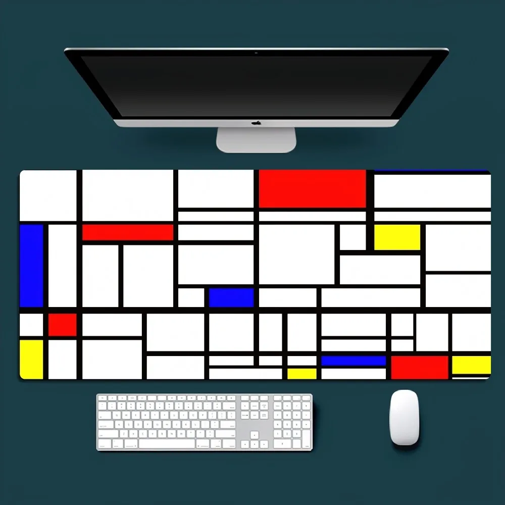 Red Blue Yellow P-Piet M-Mondrian Art Mousepad Office Small Large PC Computer Keyboard Mouse Game Rubber Anti-Slip Mice Mat Big