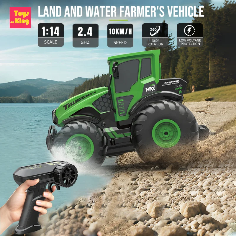 

1/14 RC фермерский автомобиль-амфибия водяной грузовик 2,4G с дистанционным управлением внедорожный высокоскоростной автомобиль детские уличные игрушки мальчик рождественские подарки