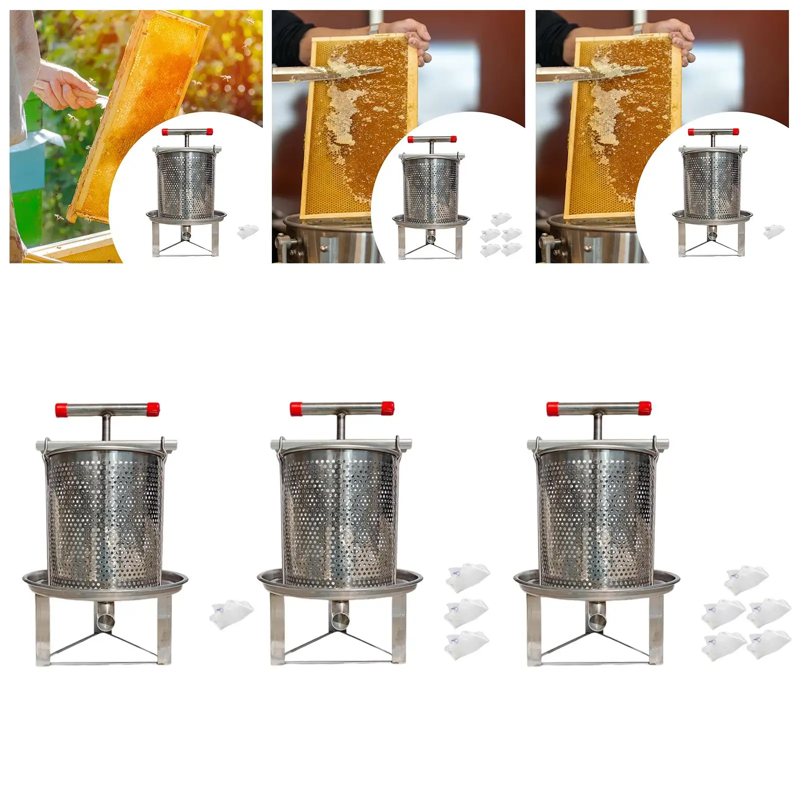 

Honey Press Machine Crusher Honey Production Equipment Making Fruit Press for Olive Oil Honeycomb Vinasse