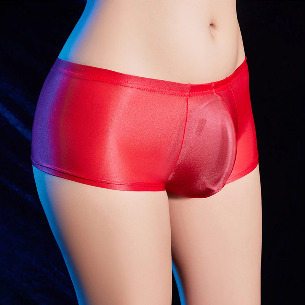 Mens Glossy See Through Oily Briefs Seamless Underwear Panties Underpants Lingerie Knickers Mash Transparent Men\'s Shorts