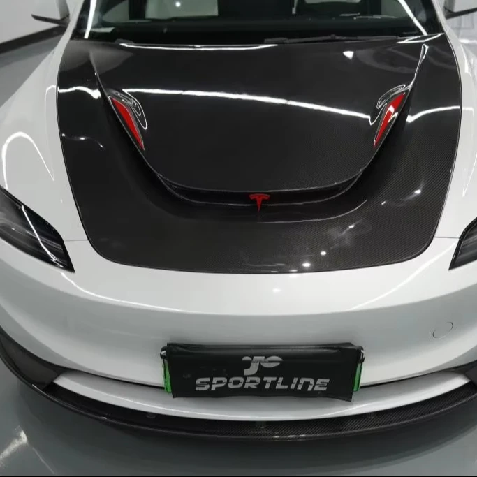 

Carbon Fiber Front Hood Bonnet engine cover for Tesla Model 3 Electric 2023 2024 EV Auto parts