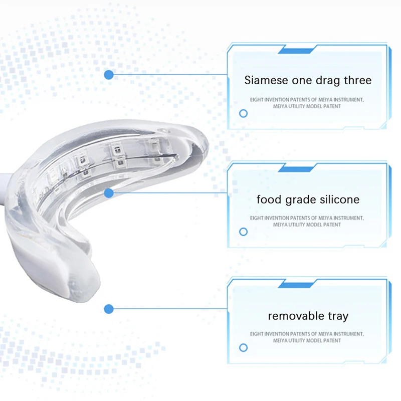 Отбеливание зубов 4 в 1, умное светодиодное отбеливание зубов, 16 фонарей, с таймером, портативный USB Перезаряжаемый синий цвет, регулируемая яркость, уход за полостью рта, отбеливание зубов, 1 шт.