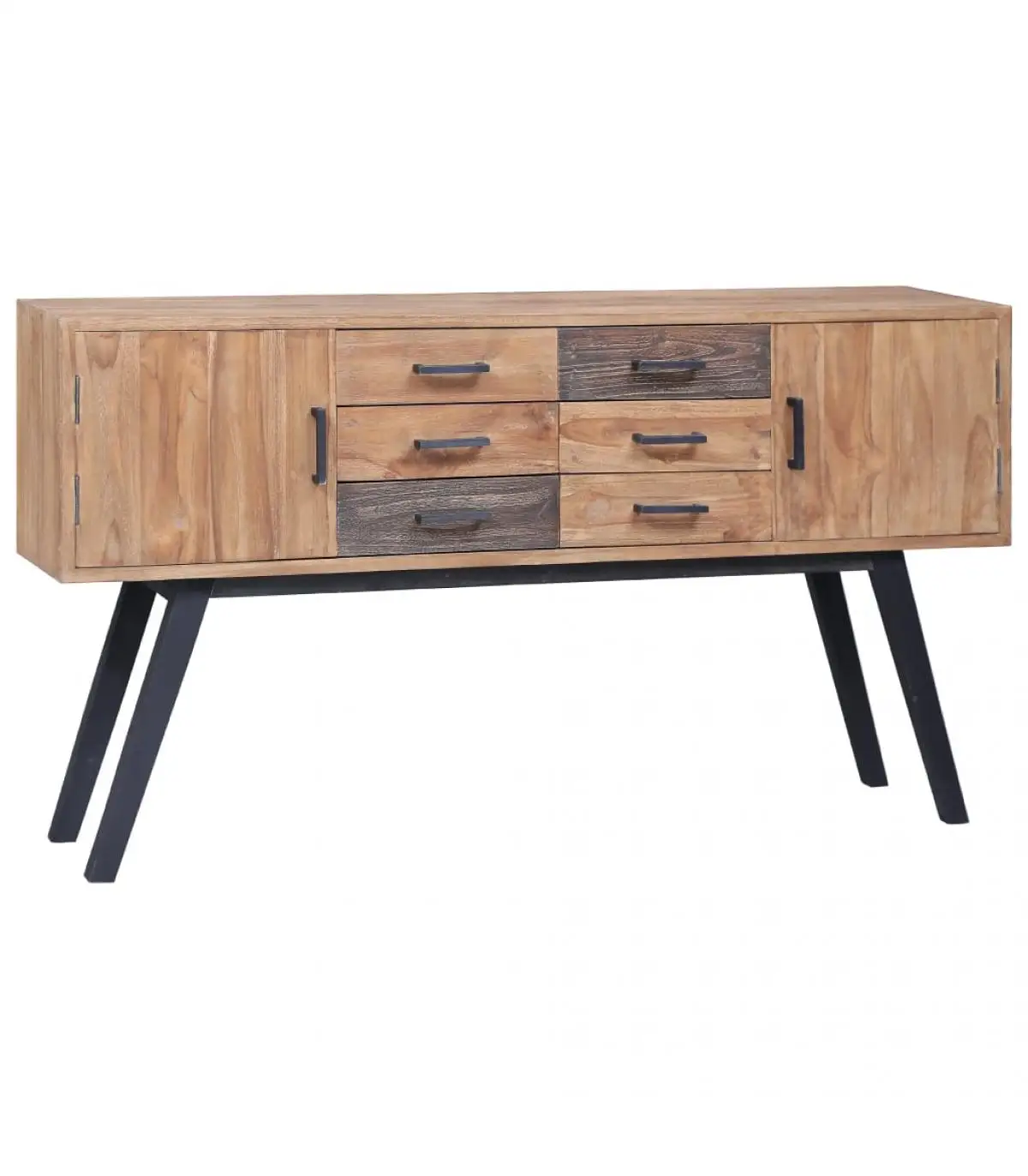 Solid teak wood sideboard 140x30x75 cm