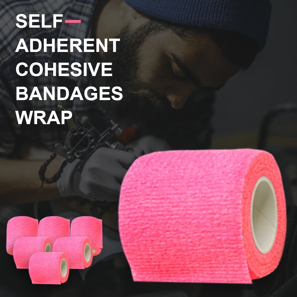 200Pcs Disposable Self-Adhesive Tattoo Machine Covers & 3 Rolls Self-Adhesive Grip Tape Hygienic Tattoo Supplies for Artists