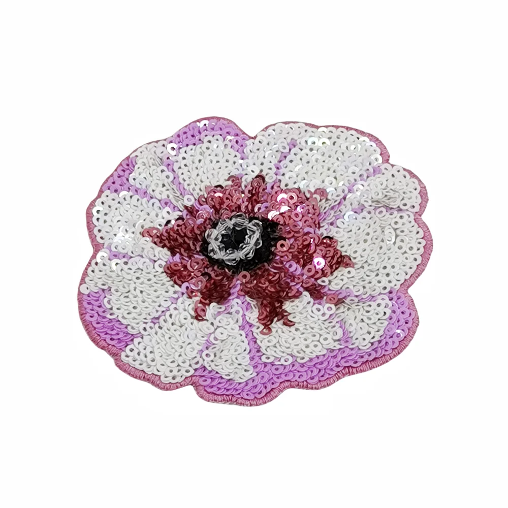 5pc Sequin Flower Patch 3d Embroidered Flowers Beaded Patches for Clothing Applique DIY Stickers On Clothes Parches Flowerpatch