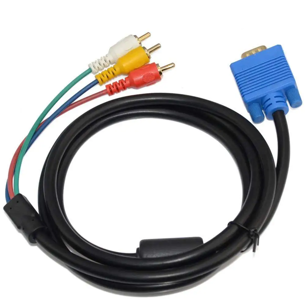 VGA do 3 RCA męski komponent AV konwerter wideo kabel Adapter PC TV HDTV