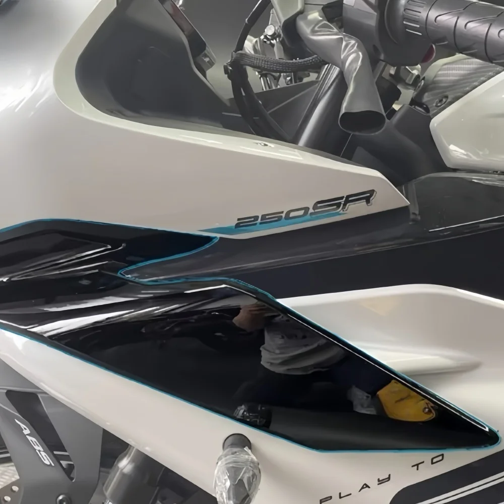 Original factory-specific modification accessories for CF 250SR - fixed wing spoiler, diffuser cover, and decorative panel
