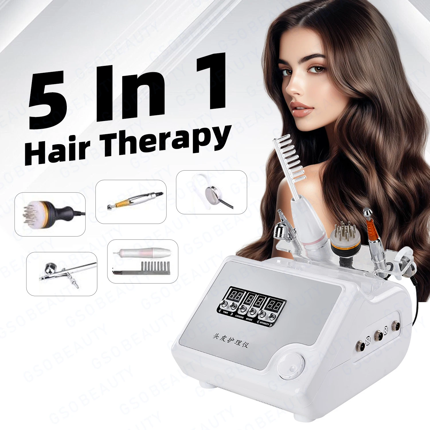 

Professional Scalp Care Machine Hair Follicle Treatment Device With Comb Microcurrent Hot Cold Hammer Ampoule Import OEM CE