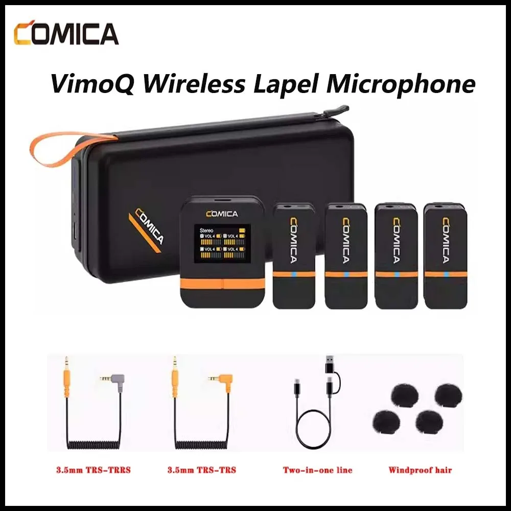 COMICA VimoQ Wireless Lavalier Microphone for Cell Phone Camera Live Streaming Noise Canceling Radio Mic