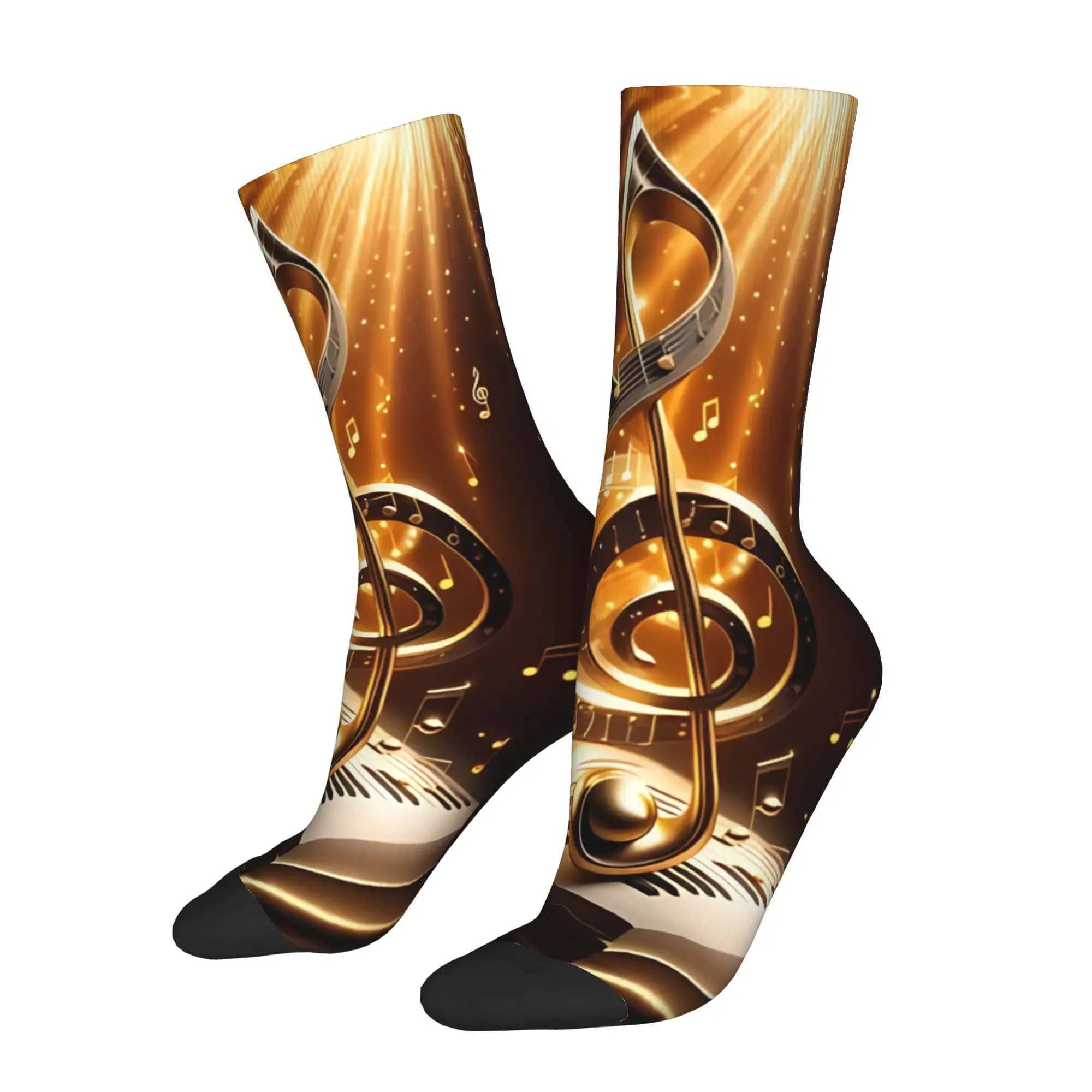 

Великолепные ноты, мужские и женские весенние чулки из полиэстера с музыкальными нотами