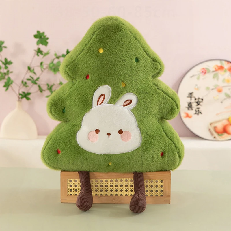 

Kawaii плюшевая подушка для обнимания рождественской елки, милая мягкая игрушка в виде животного для детей, подарок на день рождения, Рождество, декор для гостиной, праздничный подарок