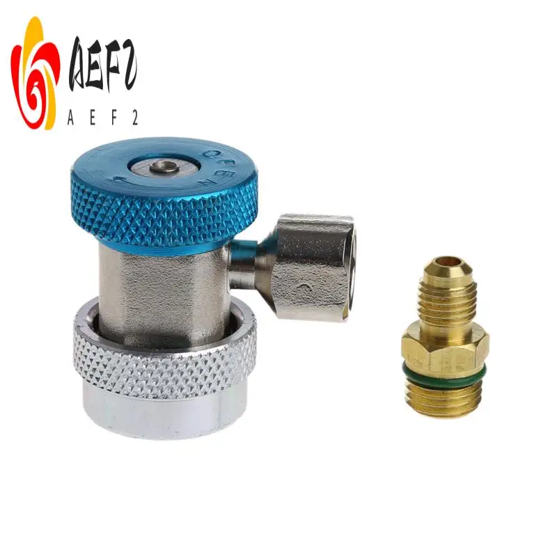 

AEF2-2Pcs Car Auto Freon R134A H/L Quick Coupler Adapters Air Conditioning Refrigerant Adjustable A/C Manifold Gauge