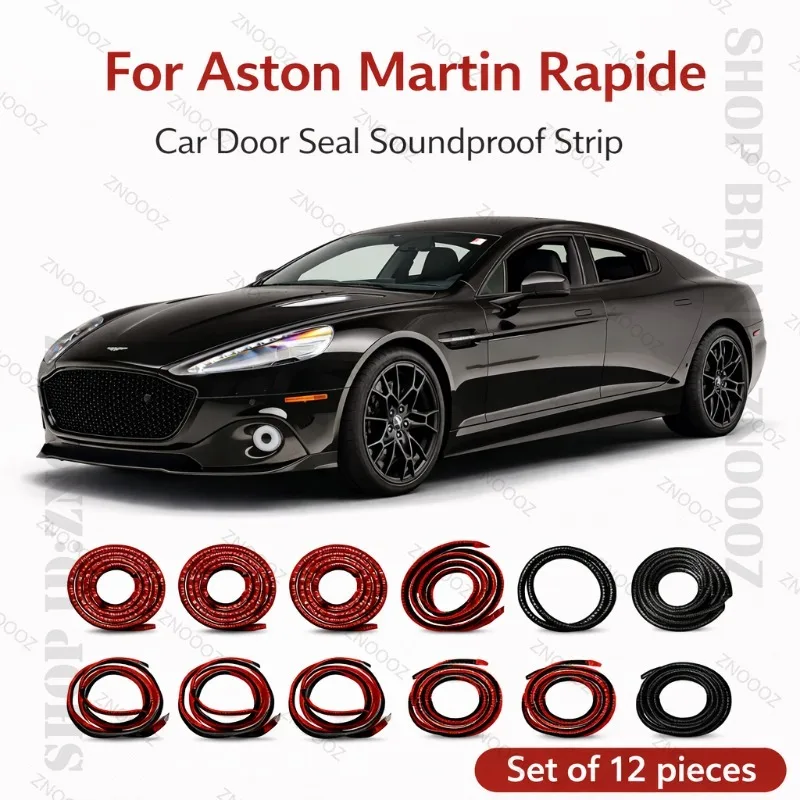 

For Aston Martin Car Door Seal Strip Rubber Double Layer Soundproof Dustproof Waterproof Door Weatherstrip 12PCS Set