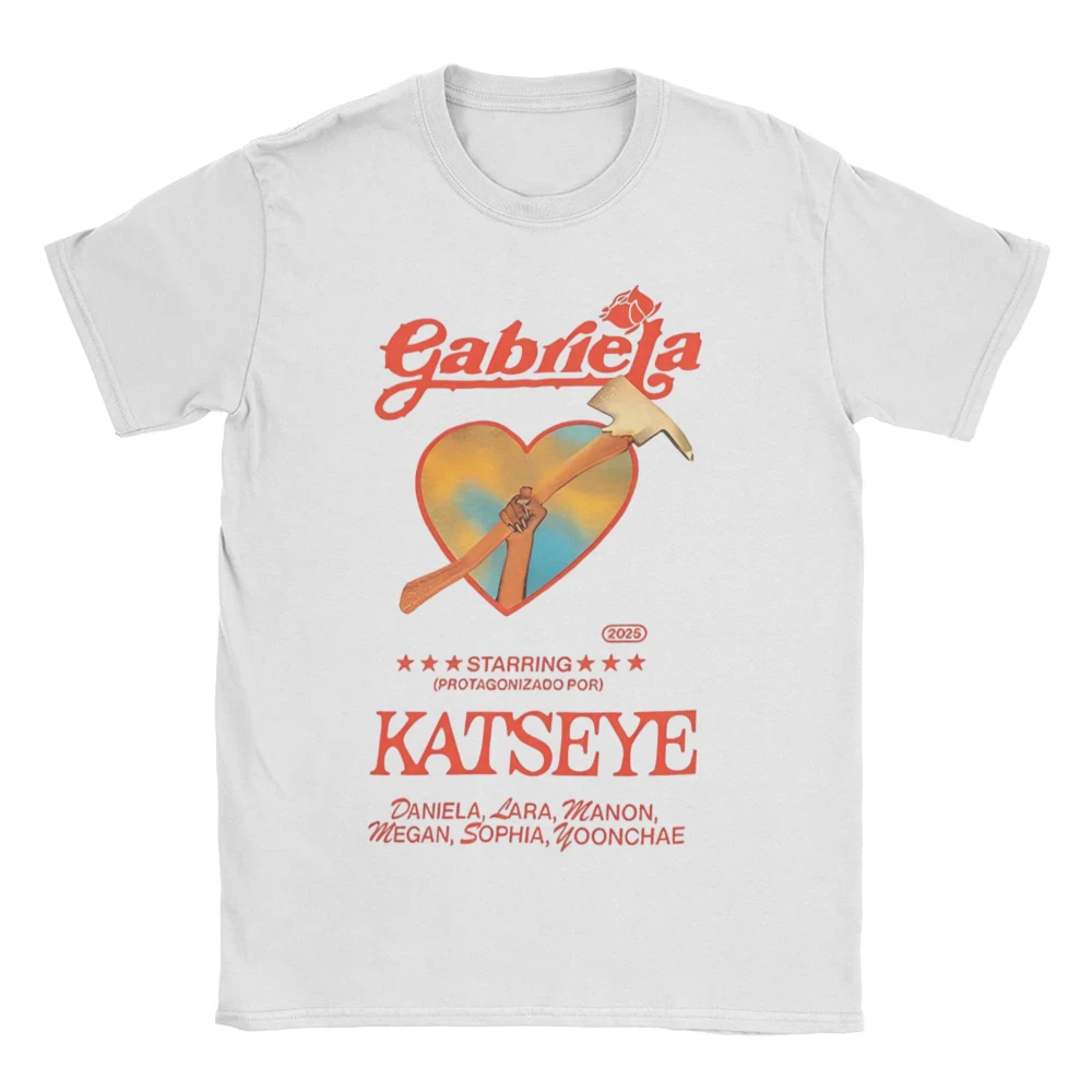 2026Katseye Kpop Gnarly Gabriela T-Shirts Men'sWomen PureCotton T Shirt Beautiful Chaos Tracklist Tees T-Shirts Clothing Popular